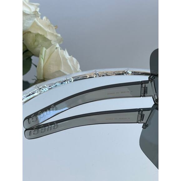 NEW Gucci GG1631S Silver Mirror Mask Shield Sunglasses - Picture 7 of 8